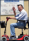 Patient on scooter