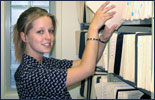 Receptionists with files